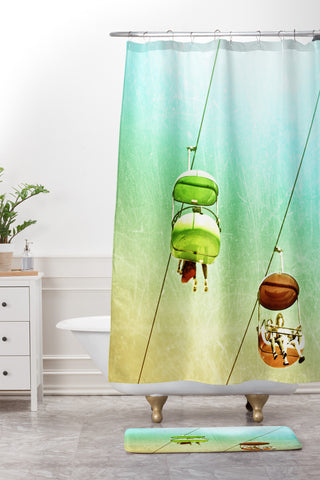 Lisa Argyropoulos Sky Cabs Shower Curtain And Mat