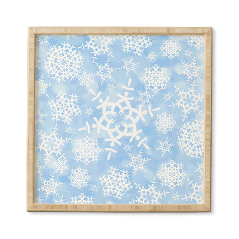 Lisa Argyropoulos Snow Flurries in Blue Framed Wall Art