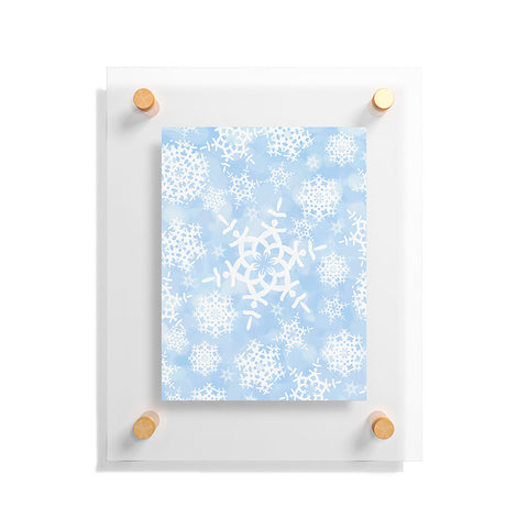 Lisa Argyropoulos Snow Flurries in Blue Floating Acrylic Print