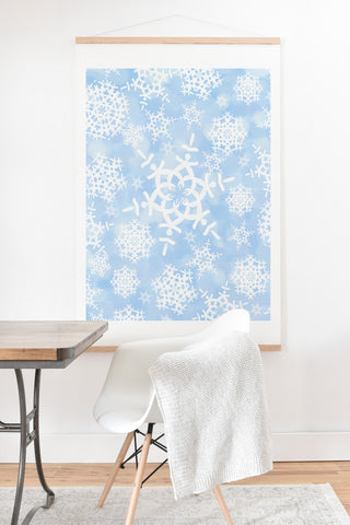 Lisa Argyropoulos Snow Flurries in Blue Art Print And Hanger