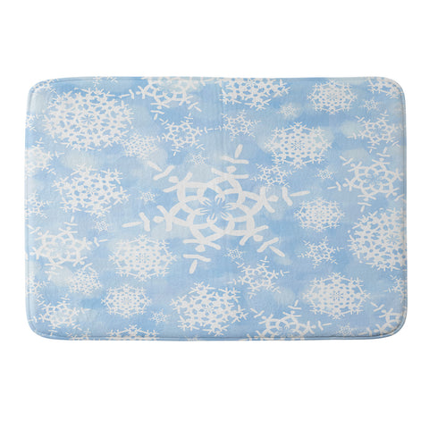 Lisa Argyropoulos Snow Flurries in Blue Memory Foam Bath Mat