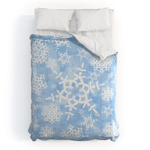Lisa Argyropoulos Snow Flurries in Blue Comforter