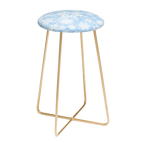 Lisa Argyropoulos Snow Flurries in Blue Counter Stool