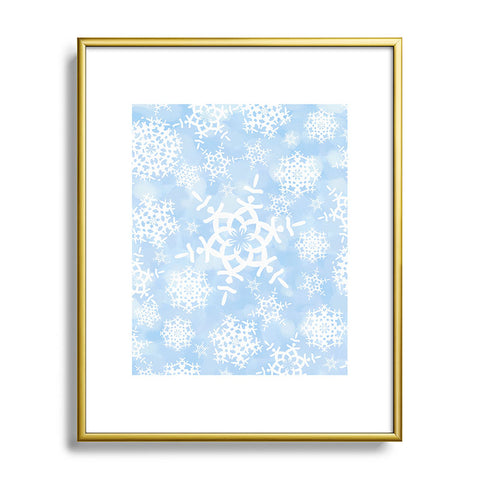 Lisa Argyropoulos Snow Flurries in Blue Metal Framed Art Print