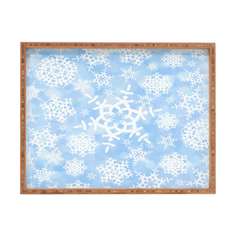 Lisa Argyropoulos Snow Flurries in Blue Rectangular Tray