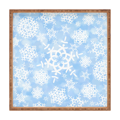 Lisa Argyropoulos Snow Flurries in Blue Square Tray