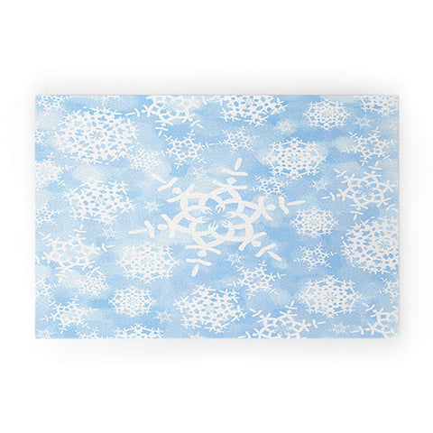 Lisa Argyropoulos Snow Flurries in Blue Welcome Mat