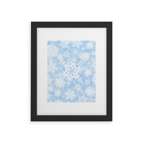 Lisa Argyropoulos Snow Flurries in Blue Framed Art Print