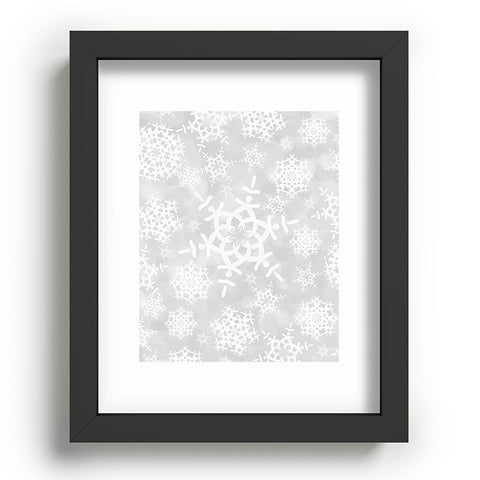 Lisa Argyropoulos Snow Flurries in Gray Recessed Framing Rectangle