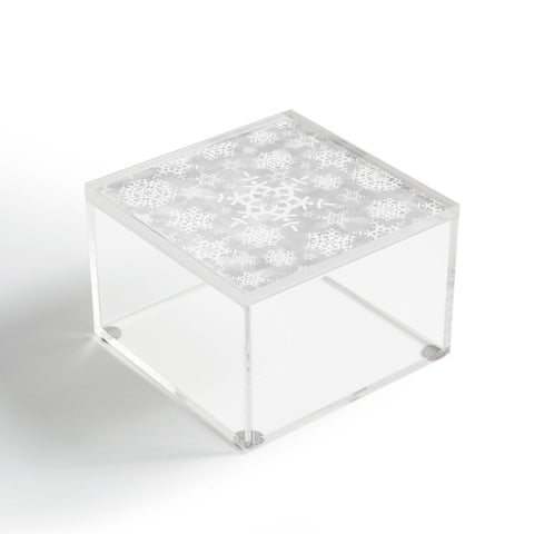 Lisa Argyropoulos Snow Flurries in Gray Acrylic Box