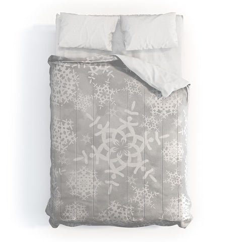 Lisa Argyropoulos Snow Flurries in Gray Comforter