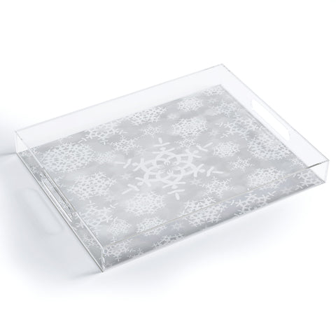 Lisa Argyropoulos Snow Flurries in Gray Acrylic Tray