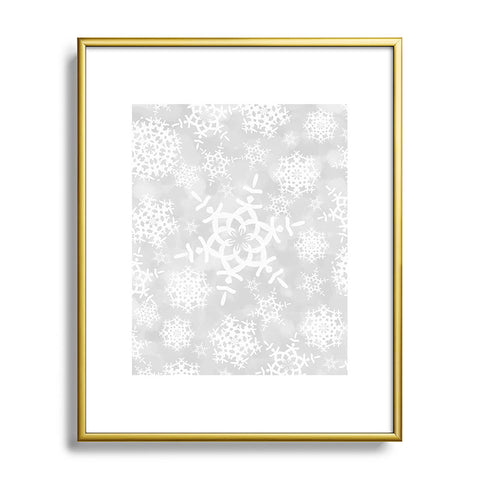 Lisa Argyropoulos Snow Flurries in Gray Metal Framed Art Print