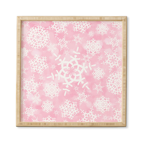 Lisa Argyropoulos Snow Flurries in Pink Framed Wall Art