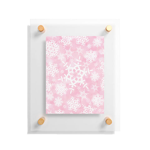 Lisa Argyropoulos Snow Flurries in Pink Floating Acrylic Print