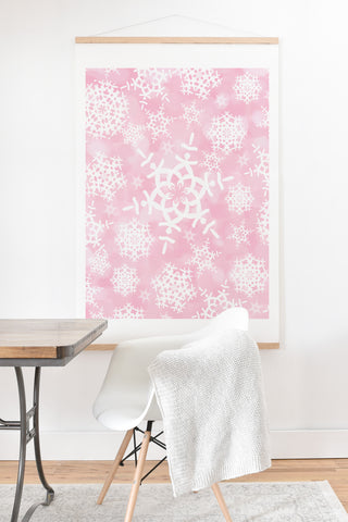 Lisa Argyropoulos Snow Flurries in Pink Art Print And Hanger