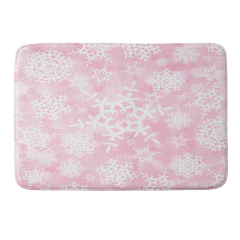 Lisa Argyropoulos Snow Flurries in Pink Memory Foam Bath Mat