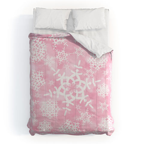 Lisa Argyropoulos Snow Flurries in Pink Comforter