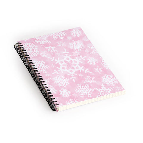 Lisa Argyropoulos Snow Flurries in Pink Spiral Notebook