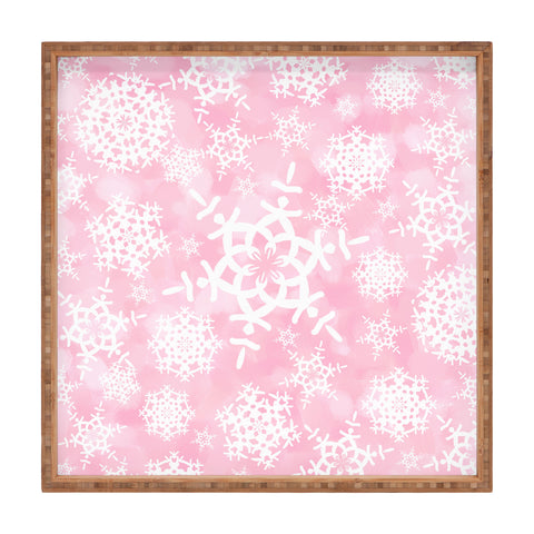 Lisa Argyropoulos Snow Flurries in Pink Square Tray