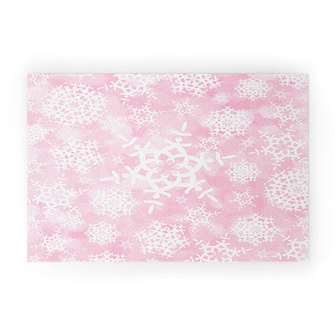Lisa Argyropoulos Snow Flurries in Pink Welcome Mat