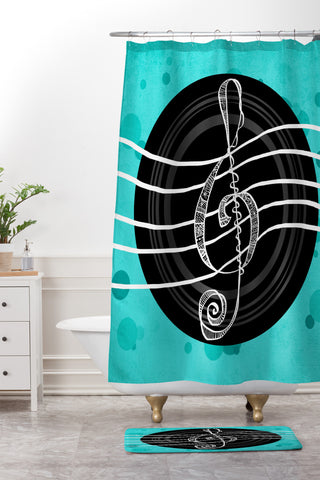 Lisa Argyropoulos Solo Aquatic Blues Shower Curtain And Mat