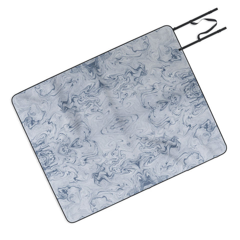 Lisa Argyropoulos Steely Blue Marble Kali Picnic Blanket
