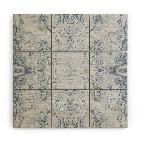 Lisa Argyropoulos Steely Blue Marble Kali Wood Wall Mural