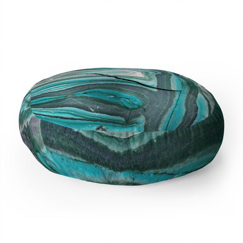 Lisa Argyropoulos Stony Aqua Blue Floor Pillow Round