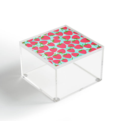 Lisa Argyropoulos Strawberry Sweet In Blue Acrylic Box