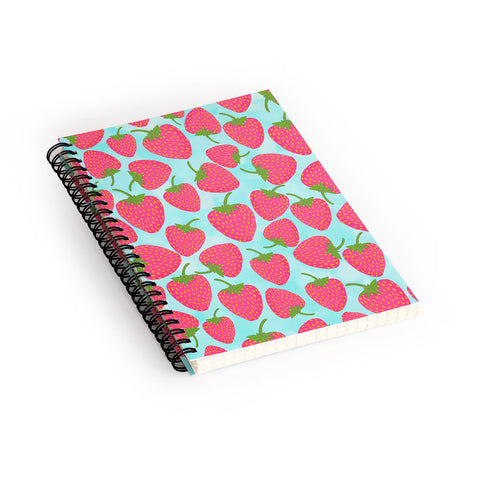 Lisa Argyropoulos Strawberry Sweet In Blue Spiral Notebook