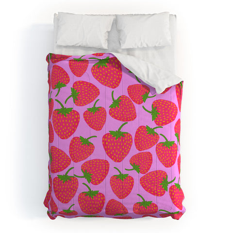 Lisa Argyropoulos Strawberry Sweet in Lavender Comforter