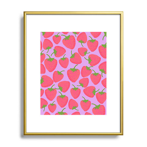 Lisa Argyropoulos Strawberry Sweet in Lavender Metal Framed Art Print