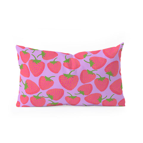 Lisa Argyropoulos Strawberry Sweet in Lavender Oblong Throw Pillow