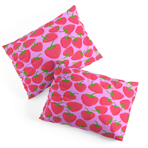 Lisa Argyropoulos Strawberry Sweet in Lavender Pillow Shams