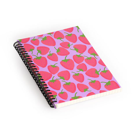 Lisa Argyropoulos Strawberry Sweet in Lavender Spiral Notebook