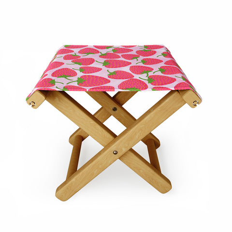 Lisa Argyropoulos Strawberry Sweet In Pink Folding Stool