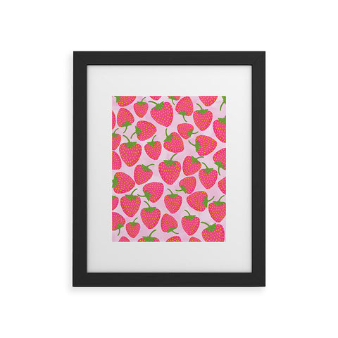 Lisa Argyropoulos Strawberry Sweet In Pink Framed Art Print