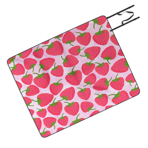 Lisa Argyropoulos Strawberry Sweet In Pink Picnic Blanket