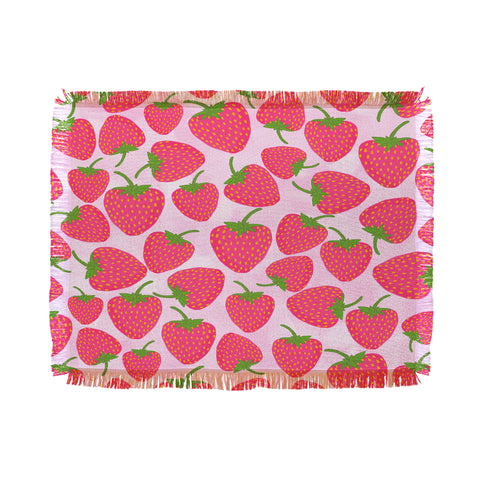 Lisa Argyropoulos Strawberry Sweet In Pink Throw Blanket