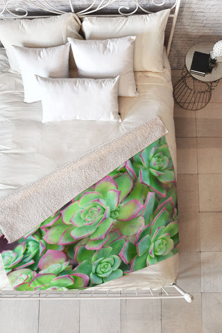 Lisa Argyropoulos Succulents Color Fleece Throw Blanket