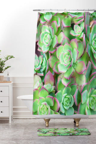 Lisa Argyropoulos Succulents Color Shower Curtain And Mat