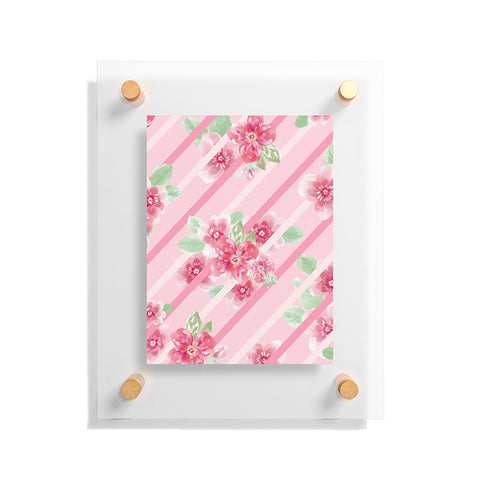 Lisa Argyropoulos Summer Blossoms Stripes Pink Floating Acrylic Print