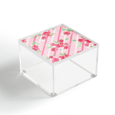Lisa Argyropoulos Summer Blossoms Stripes Pink Acrylic Box
