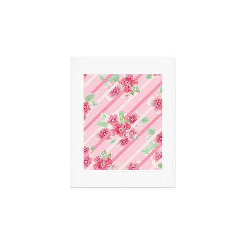 Lisa Argyropoulos Summer Blossoms Stripes Pink Art Print