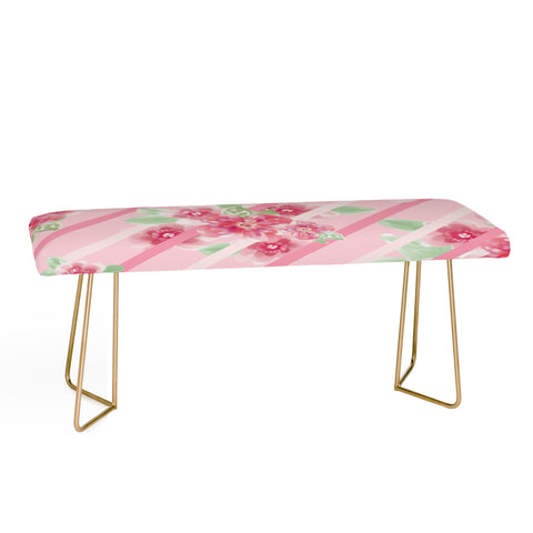 Lisa Argyropoulos Summer Blossoms Stripes Pink Bench