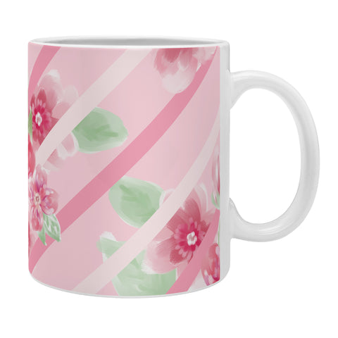 Lisa Argyropoulos Summer Blossoms Stripes Pink Coffee Mug