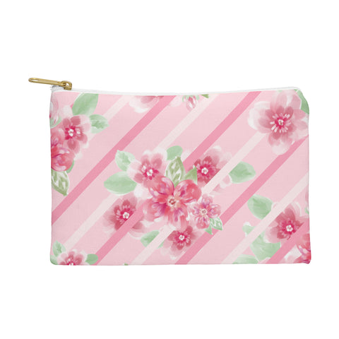 Lisa Argyropoulos Summer Blossoms Stripes Pink Pouch