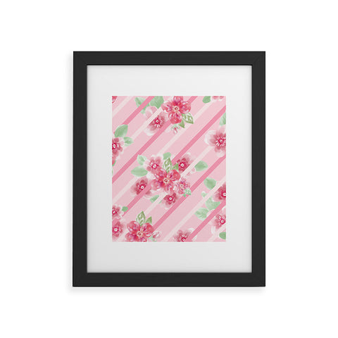Lisa Argyropoulos Summer Blossoms Stripes Pink Framed Art Print