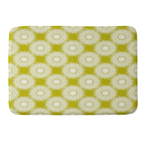 Lisa Argyropoulos Sunflowers and Chartreuse Memory Foam Bath Mat
